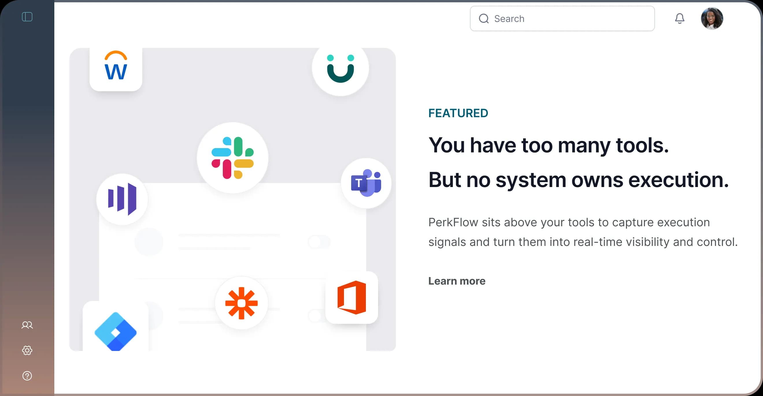 PerkFlow integrations dashboard