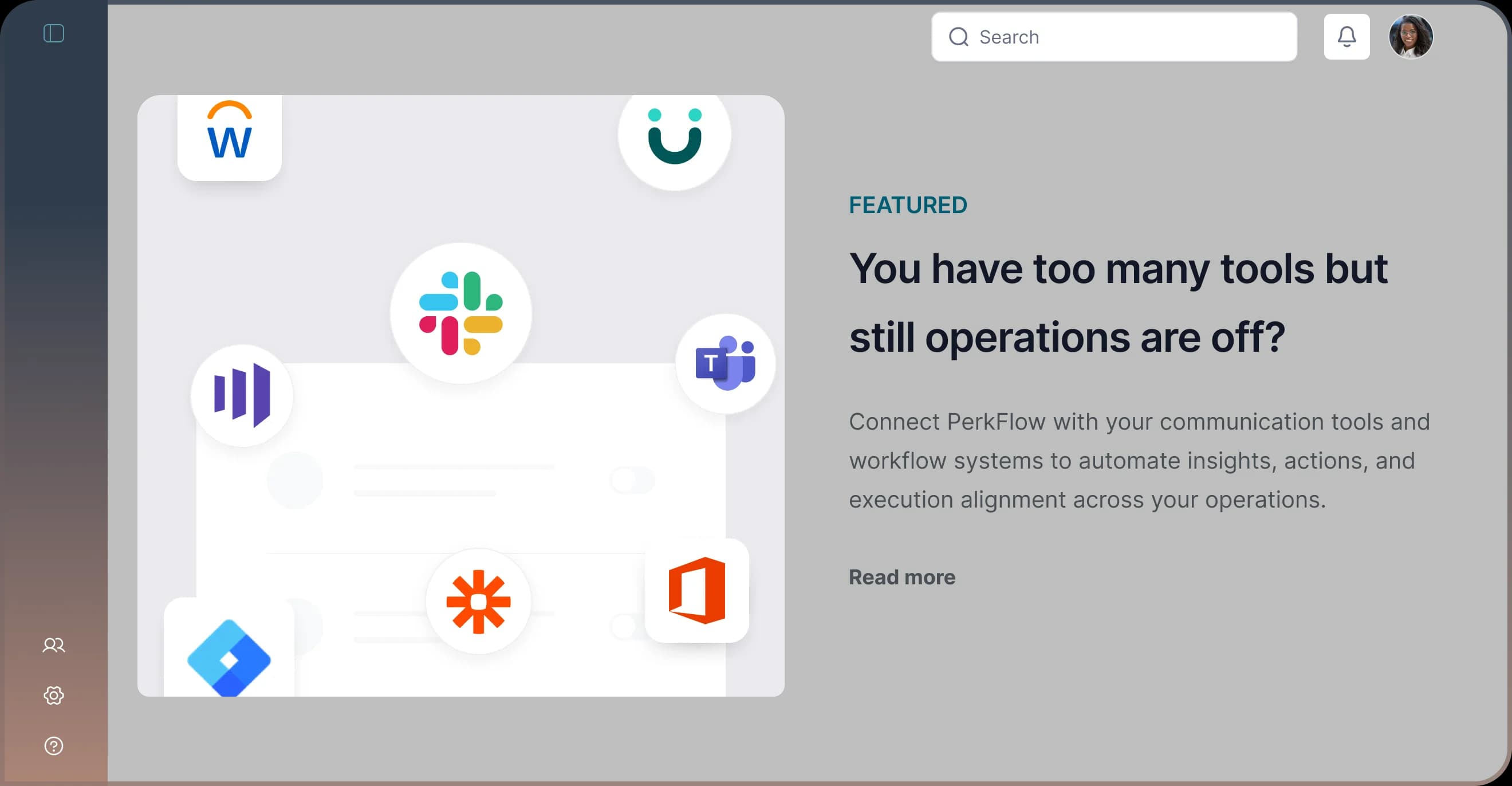 PerkFlow integrations dashboard